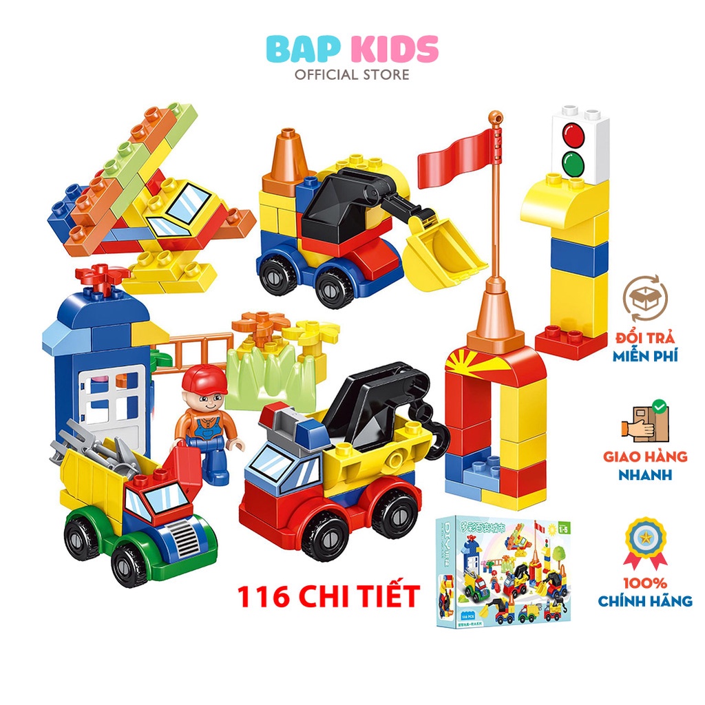 Đồ Chơi Trẻ Em Bapkids, Bộ lắp ghép mô hình xe ô tô 116 chi tiết