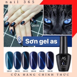 Sơn gel AS tone mắt mèo  xanh - QM ( chai đen )