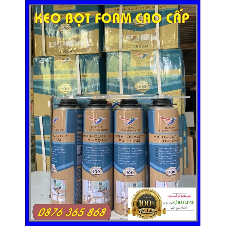 Keo xịt bọt nở dùng trang trí gương mây bồng bềnh , loại 750ml Foam hàng chính hãng, keo trám khe hở
