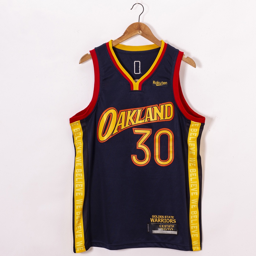 Áo Bóng Rổ Thêu Họa Tiết Golden State Warriors số 30 Stephen Curry Thời Trang Năng Động