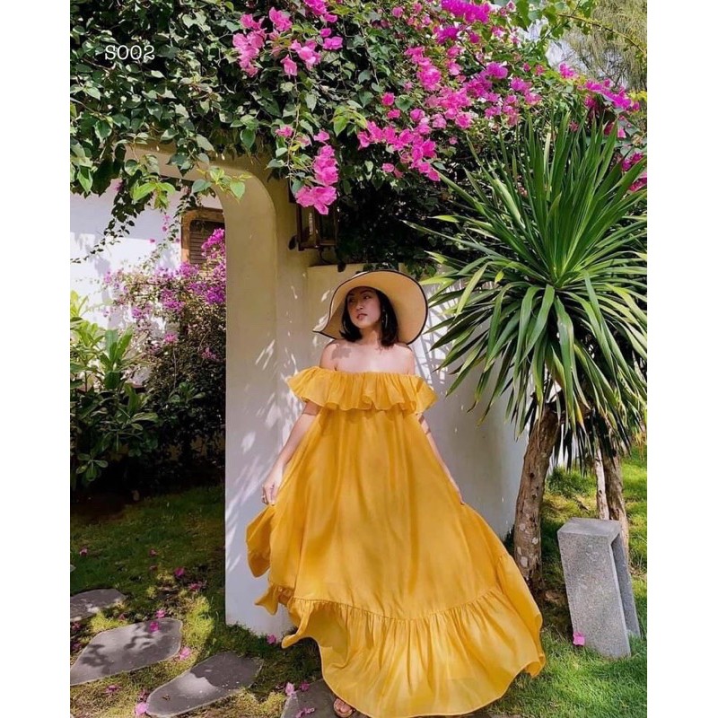 ĐẦM MAXI BẸT VAI BÈO NGỰC (KÈM VIDEO HÌNH THẬT) | BigBuy360 - bigbuy360.vn