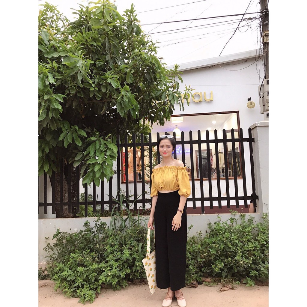Áo trễ vai nút nhựa (+hình thật)