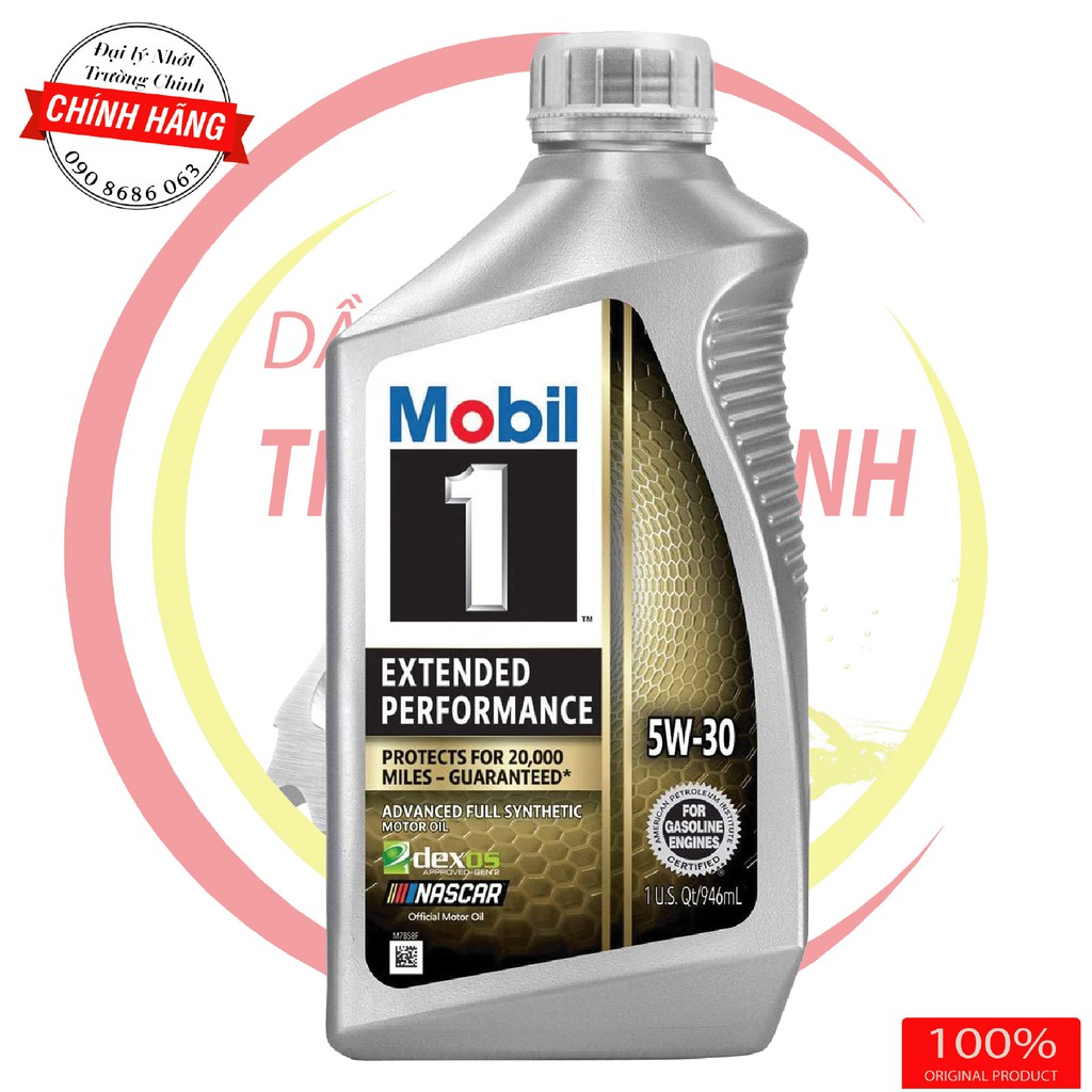 Nhớt Mobil 1 5W30 Extended Performance Vàng 2021 dành cho xe ga, xe ô tô