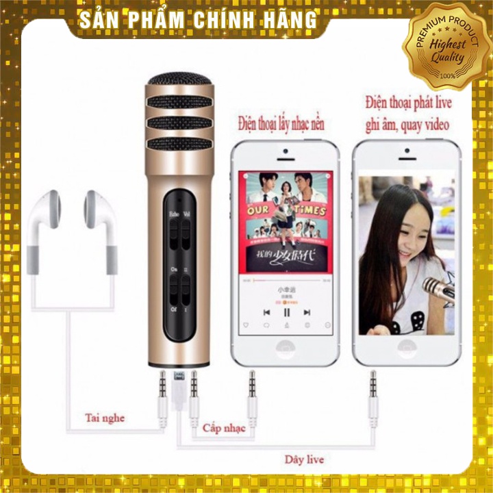 MICRO LIVESTREAM C7 MIC THU ÂM KARAOKE LIVE STREAM 3 IN 1