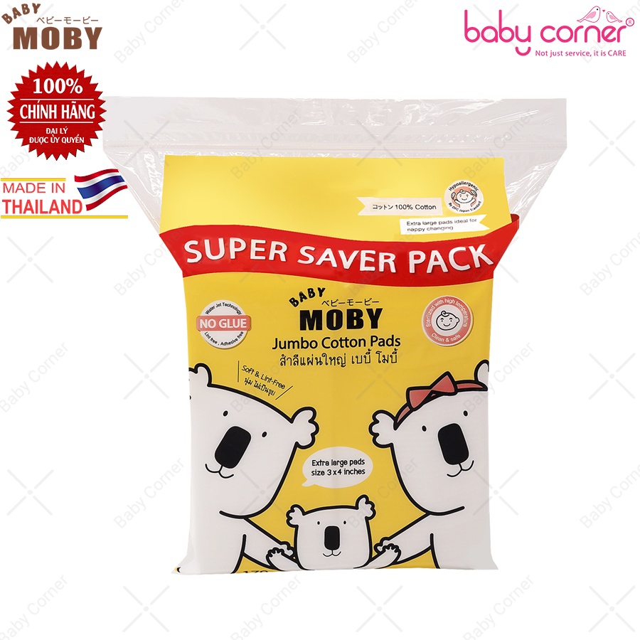 Bông Miếng Baby Moby Cỡ Lớn Jumbo Pads Gói Siêu Tiết Kiệm 170g