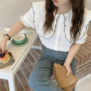 ÁO SƠ MI NỮ bèo viền nhỏ