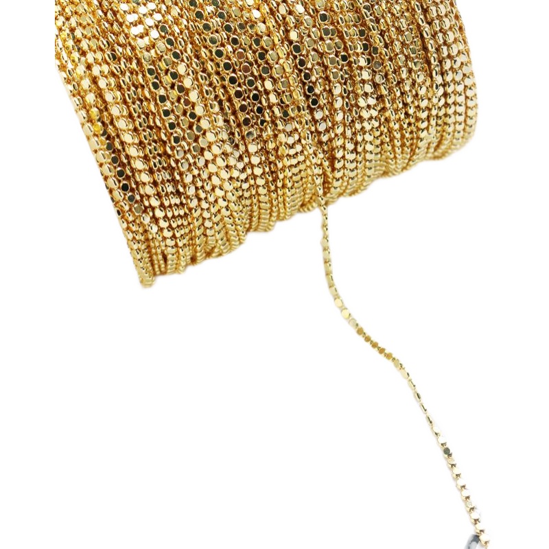 Chuỗi Hạt Hình Chữ Nhật Màu Vàng Đồng 1m 14K 2.0mm diy