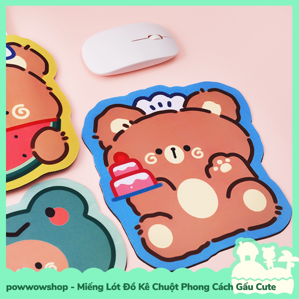 [Sẵn VN - Hỏa Tốc] 20*21cm Bàn Di Chuột Miếng Lót Phong Cách Gấu Bear Cute Đáng Yêu