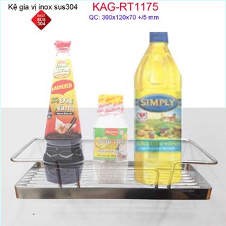 Kệ phòng tắm inox 304 3t, kệ đựng xà bông , kệ đựng gia vị nhà bếp kag-rt1175
