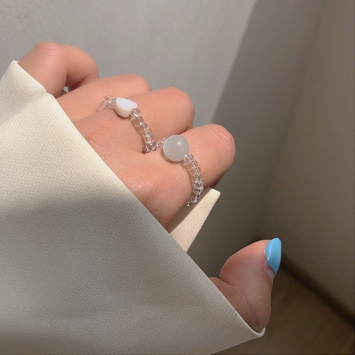 Set 2 Nhẫn Đá Mắt Mèo / Vỏ Sò Thời Trang Nữ