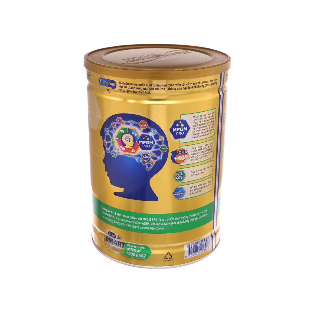 [CHÍNH HÃNG] Sữa Bột Mead Johnson Enfagrow A+ Số 4 Brain DHA+ và MFGM Pro Hộp 1,7kg (Cho bé 2-6 tuổi)