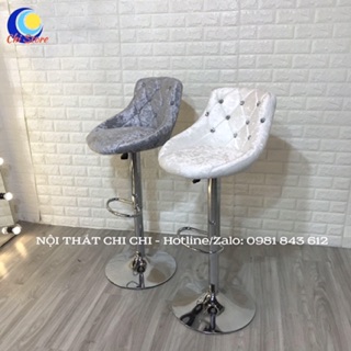 Ghế Makeup, Ghế Livestream Nỉ Nhung Điều Chỉnh Độ Cao 60-80cm Xoay 360 Độ