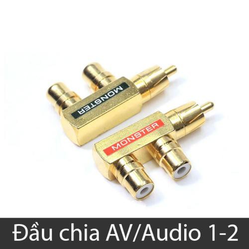 Jack chia AV 1 ra 2 chân ngang lõi đồng chuẩn