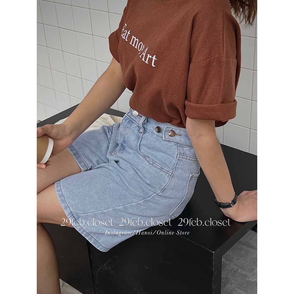 [Ảnh thật/Video] Quần jeans ngố khuy eo - 29feb.closet- Q12