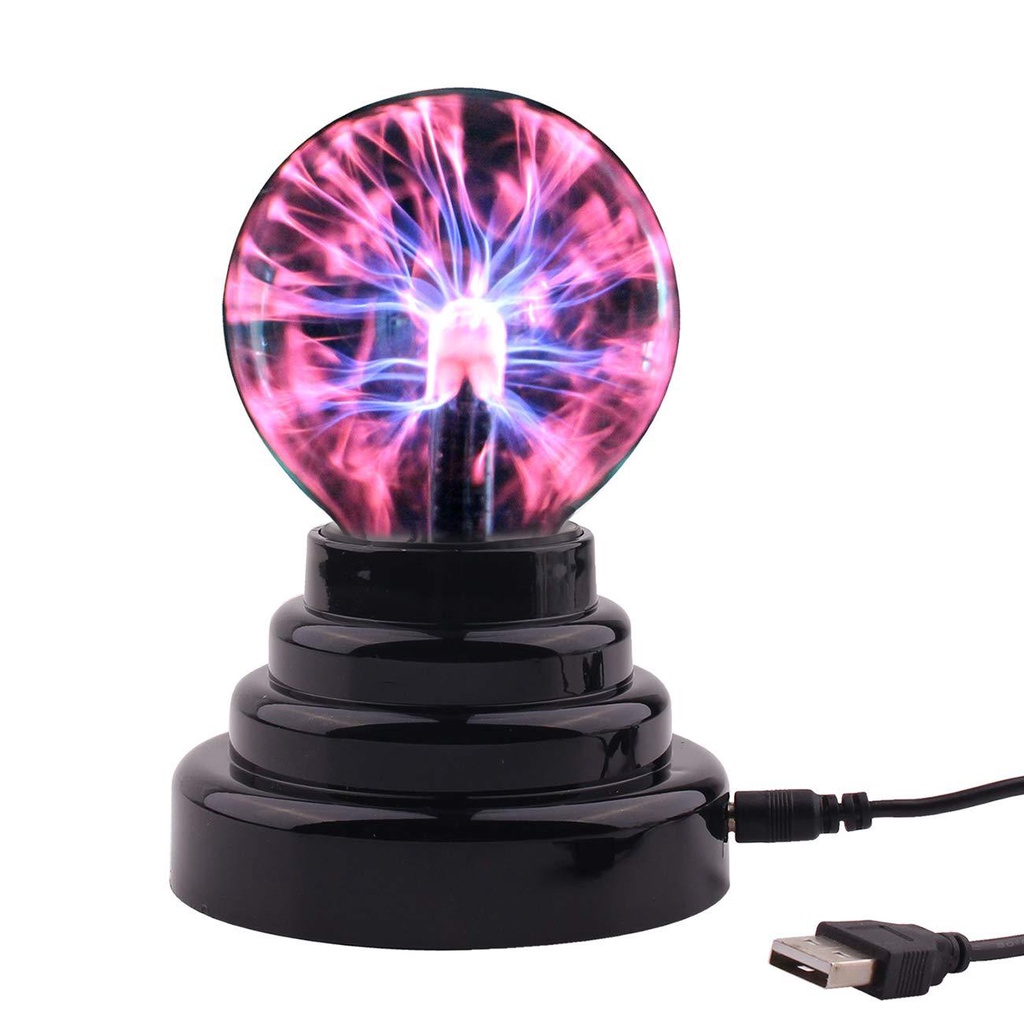 (Có sẵn) Quả cầu ma thuật cảm ứng tia chơp Lightning Magic Ball Plasma Light Retro