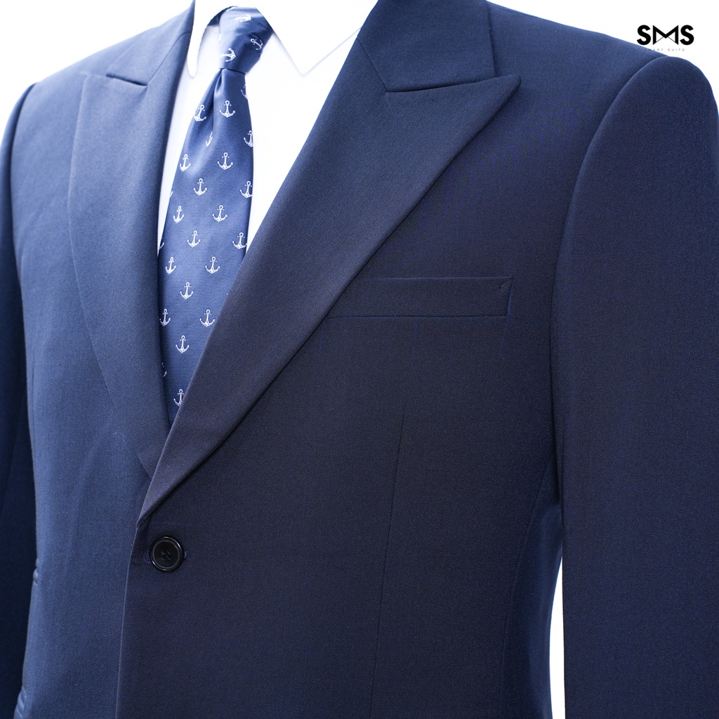 Vest nam xanh navy 2 khuy 3 túi phối quần sidetab, suits sartorial, chuẩn form Smart Suits