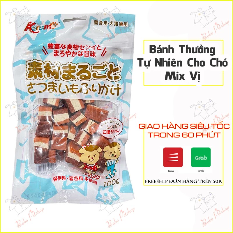 Bánh Thưởng Cho Chó Nhai Sạch Răng Thưởng Huấn Luyện Gói 100G Hoặc 10 Viên Mix Vị - Bobo Pet Shop Hà Nội