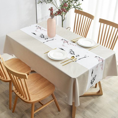 Khăn trải bàn không thấm nước chống nóng chống dầu không rửa bàn trà Bắc Âu bàn ăn vải vải hình chữ nhật gia dụng nhựa p