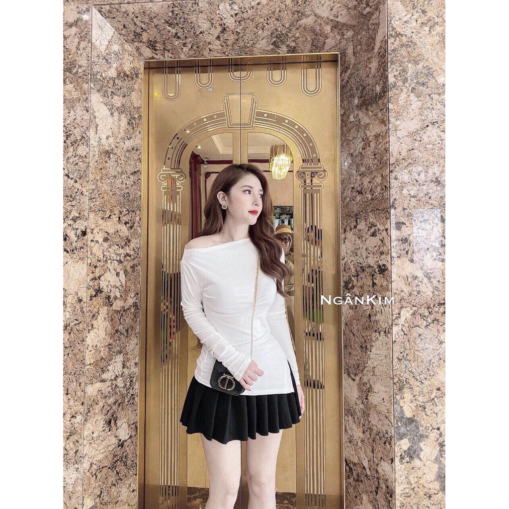 [Mã WA1599 giảm 15% đơn 99k] ÁO THUN DÀI TAY NỮ LỆCH VAI SÀNH ĐIỆU A93 | BigBuy360 - bigbuy360.vn