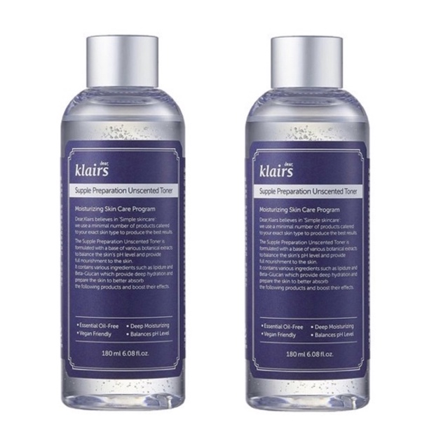 Nước Hoa Hồng Klairs Supple Preparation Unscented Toner 180ml