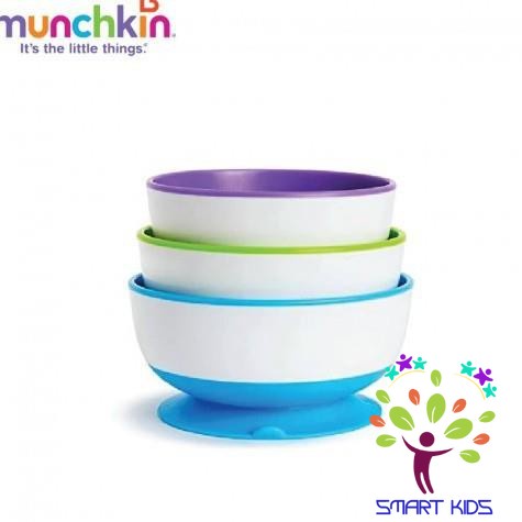 Bộ 3 bát ăn Munchkin chống đổ