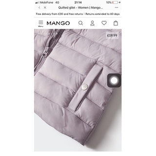 Áo gilê phao MANGO dư xịn