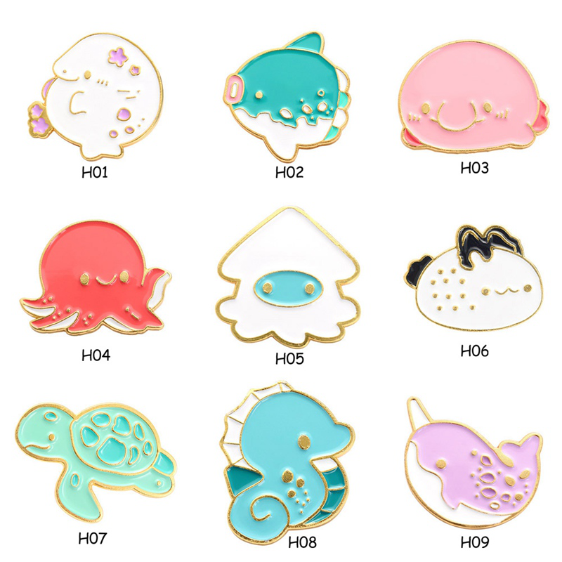 Huy hiệu cài áo hình động vật biển đáng yêu