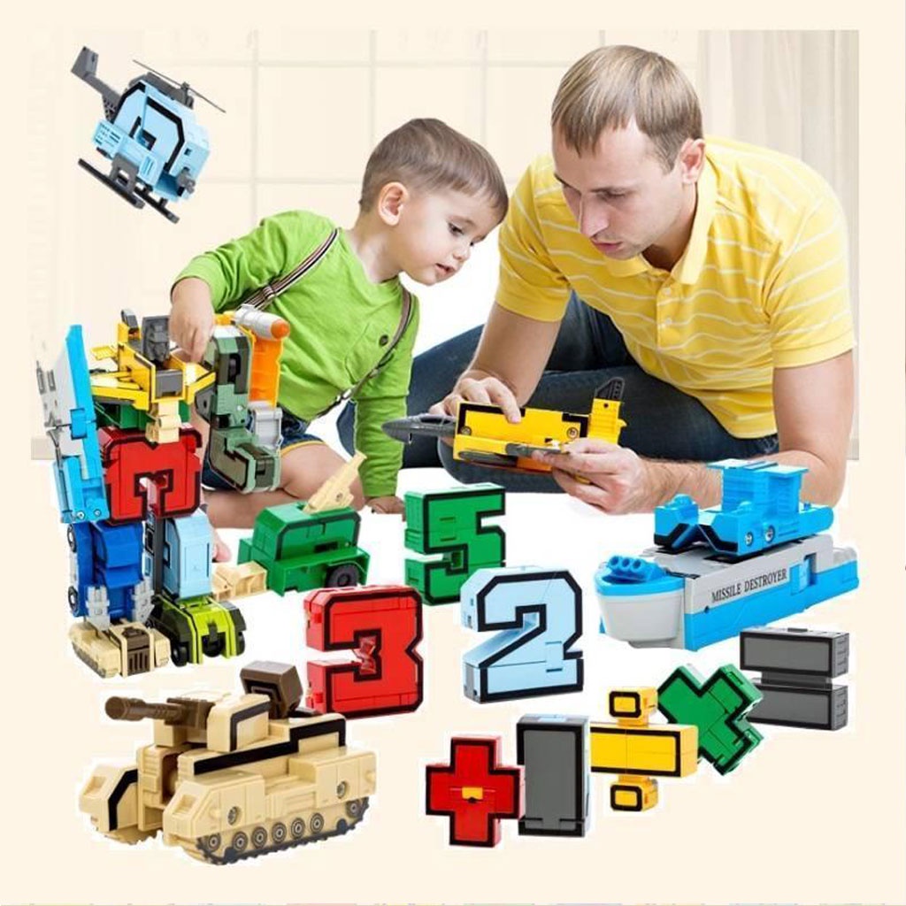 Bộ Đồ Chơi Robot Biến Hình Cơ Lớn Từ Những Con Số Và Dấu 15 Chi Tiết Dành Cho Bé