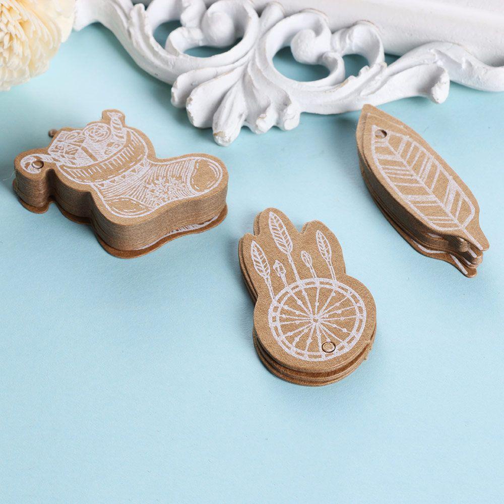 Set 25 Miếng Dán Bằng Giấy Kraft Trang Trí Hộp Quà Giáng Sinh / Đám Cưới DIY