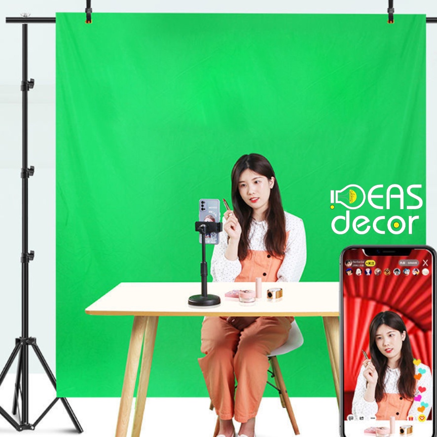 Phông nền vải xanh lá tách nền studio Ideasdecor đạo cụ chụp ảnh