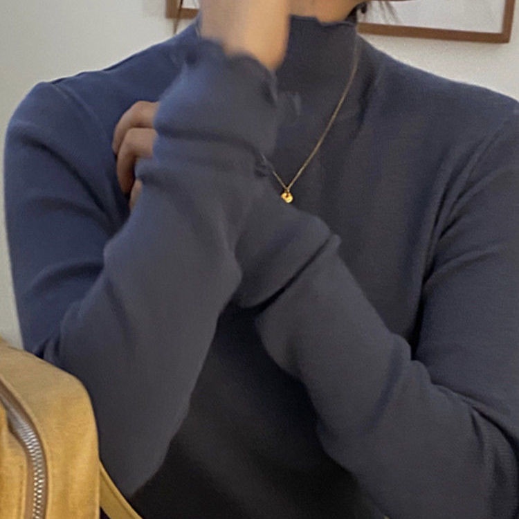 Áo sweater cổ cao dáng ôm phong cách Hàn Quốc thời trang thu đông mới dành cho bạn nữ