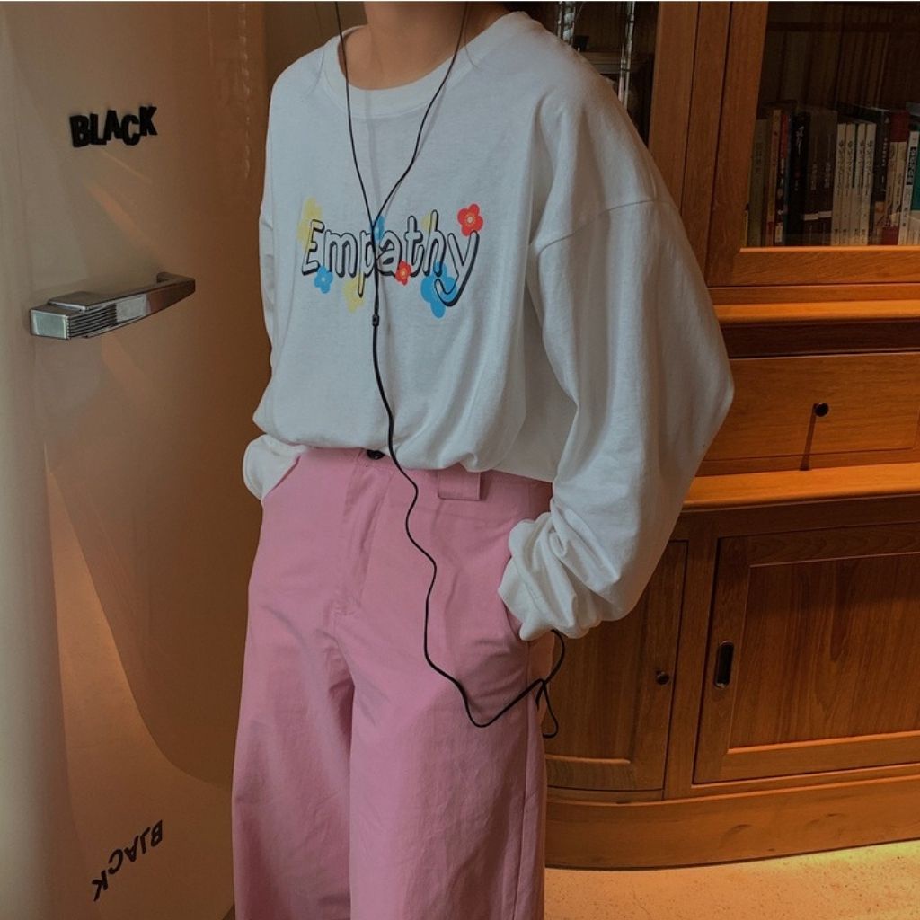 Quần kaki nữ ống rộng SANMINHCHAU unisex lưng cao hàn quốc