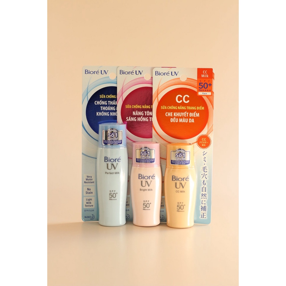 Sữa Chống Nắng Bioré V SPF50+/PA+++ Dưỡng sáng đều màu da bảo vệ hoàn hảo