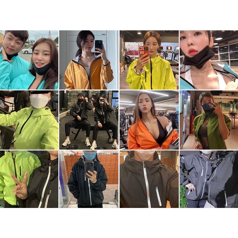 Áo gió unisex chống tia Uv ,ép cân,giảm mỡ  ,ho tro tập thể dục ,gym ra mo hoi nhanh xuất Hàn dư xịn