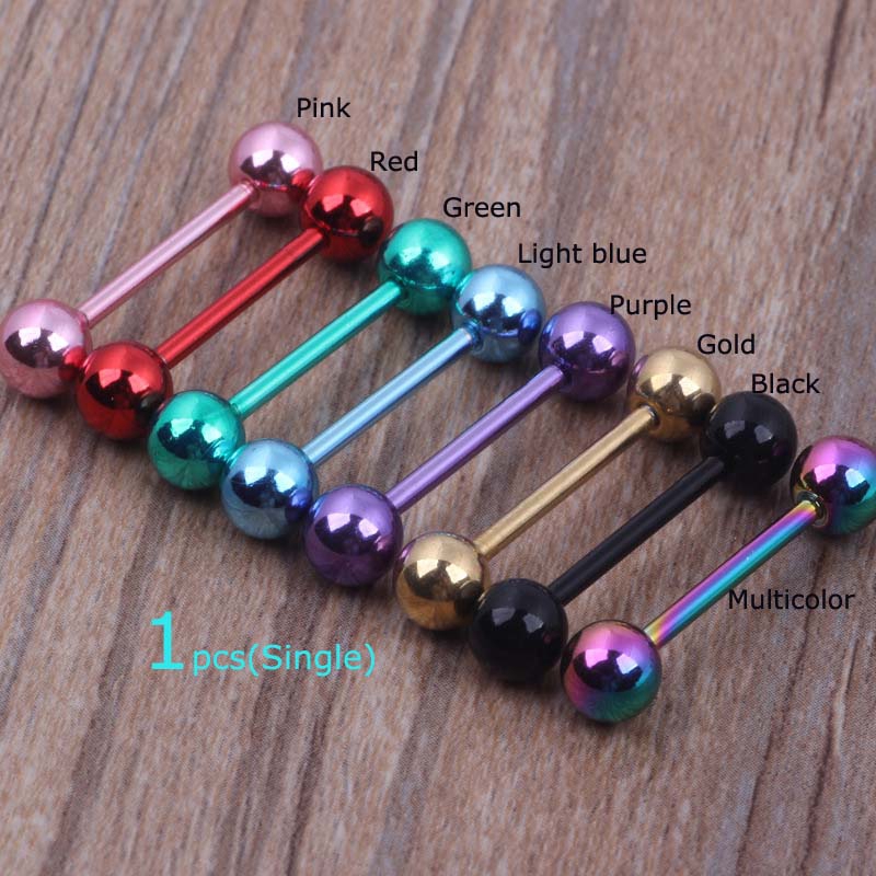 1 Khuyên Lưỡi Bằng Thép Không Gỉ 14G 16mm