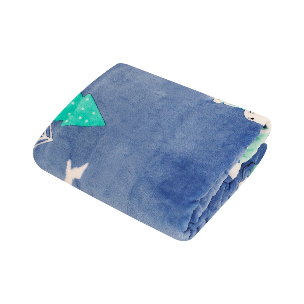 HomeBase HL Chăn mền nỉ du lịch văn phòng Polyester H152xW127cm Màu xanh dương