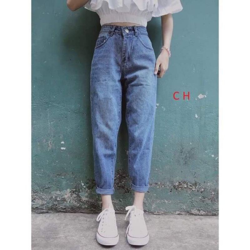 quần jeans nữ thiết kế đơn giản-quần bò  baggy cạp cao dáng suông ,ống vừa, giá học sinh hàng đổ shop ảnh thật sản phẩm | BigBuy360 - bigbuy360.vn