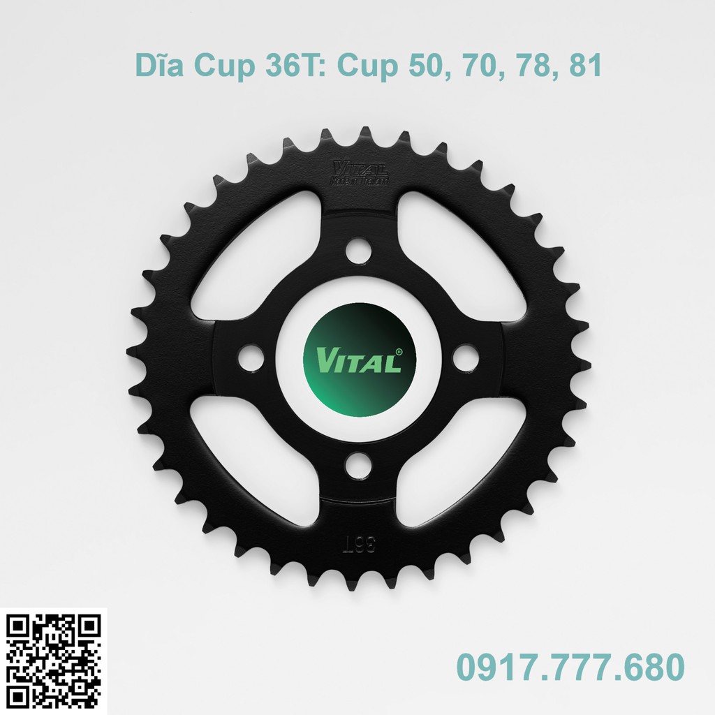 Dĩa tải và nhông Cup 7 ly /Dream 7ly /Wawe củ /Sirius 50/Ex50 TQ hệ 420-7 ly  Chính hãng VITAL Thái Lan