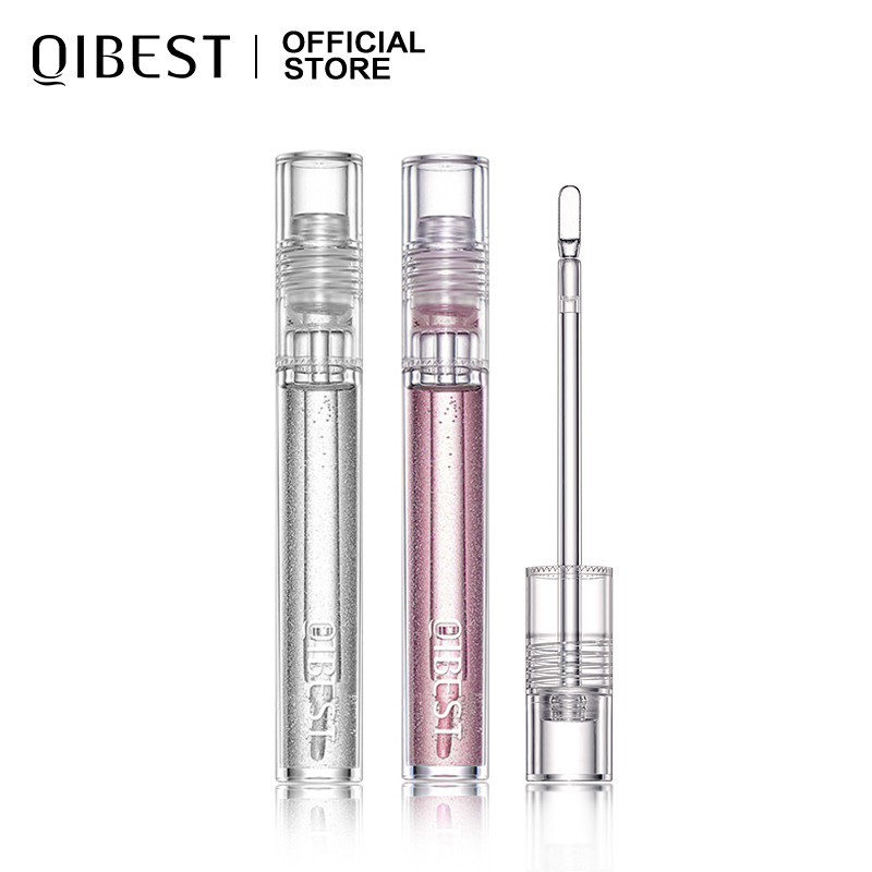 Son Bóng QIBEST Dưỡng Ẩm Lâu Trôi 6 Màu Tùy Chọn Ống Trong Suốt 30g