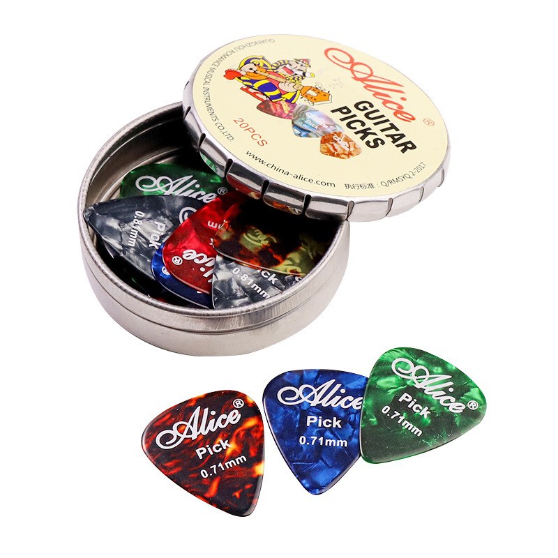 (HỘP 20-24C) Pick Guitar Nhiều Màu Khảm xà cừ cao cấp Alice