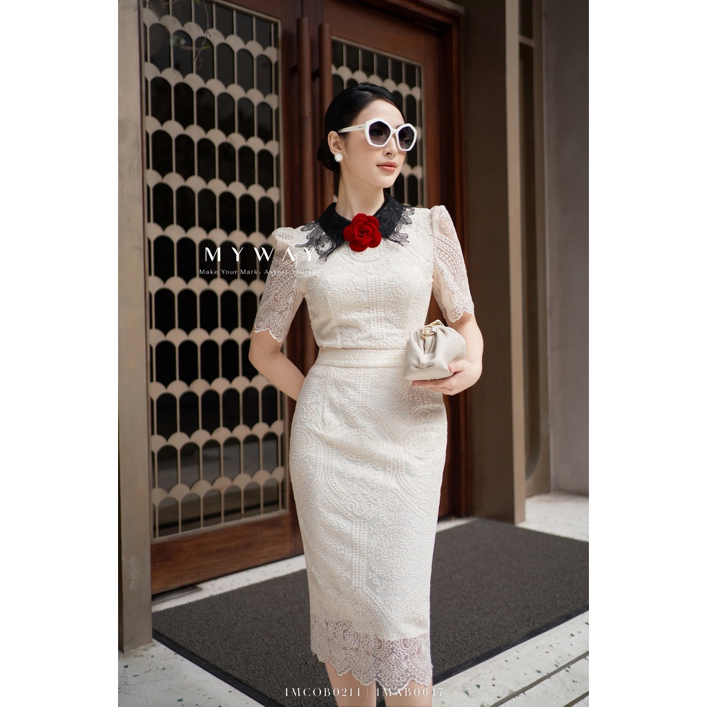Bộ Đồ Ren Nữ MY WAY Áo Và Chân Váy Bút Chì Sang Trọng 4MCOB0214-4MAB0647