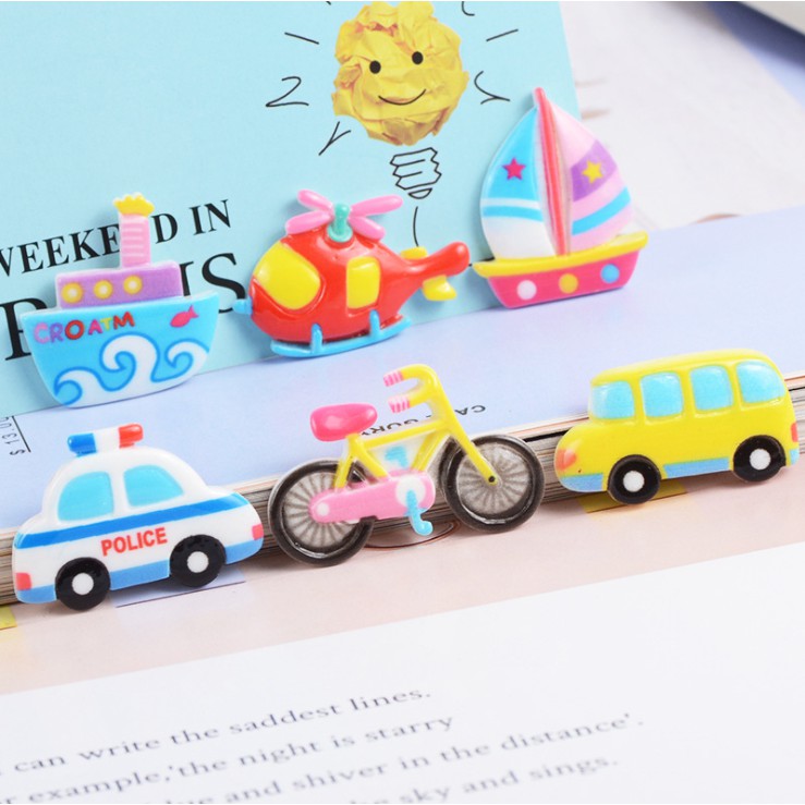 Sticker jibbitz gắn dép sục Crocs các phương tiện giao thông đường bộ, đường biển