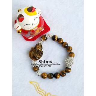 Vòng cửu vỹ hồ ly mắt hổ ôm hoa mẫu đơn mix charm cao cấp - 850k