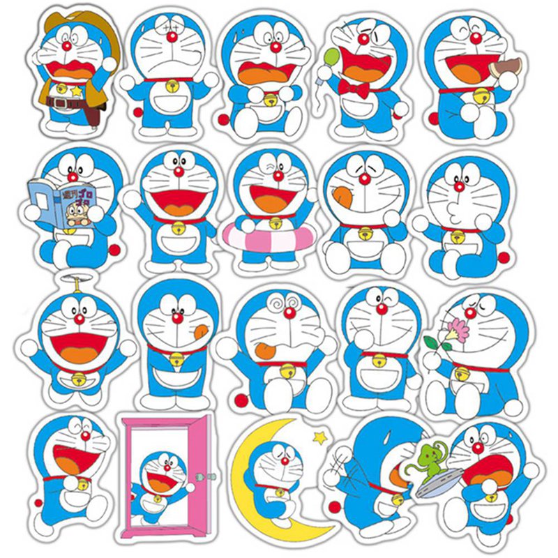 Set 61 Miếng Dán Trang Trí Xe Ô Tô Hình Doraemon Đáng Yêu