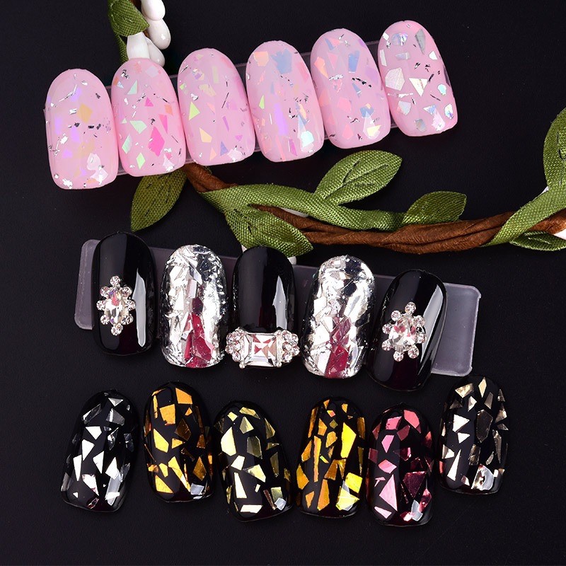 Set gương vụn, giấy thuỷ tinh - Dụng Cụ Trang Trí Nail Đẹp