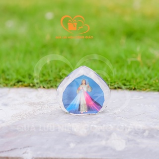 Tượng pha lê Công Giáo có hình Đức Mẹ Maria, Chúa Giu-Se