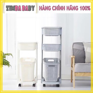Kệ Plastic 3 tầng đa năng có bánh xe, có thể tháo rời 002