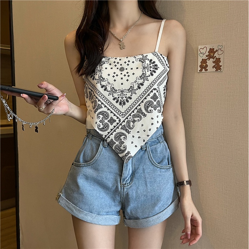 [Hàng Sẵn] Áo yếm nữ họa tiết hai dây thổ cẩm đi biển du lịch mùa hè siêu hot【Texas053】