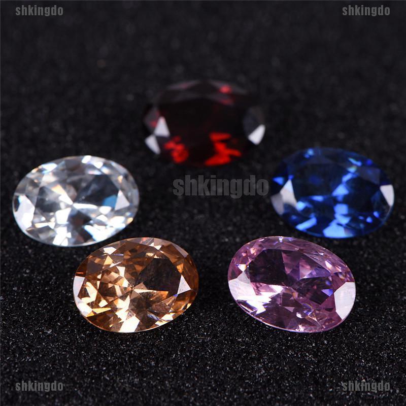 Hạt đá zircon hình oval 10x14cm nhiều màu sắc dùng làm trang sức