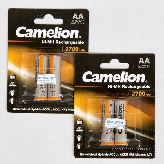 Combo 2 Vỉ Pin Sạc AA Camelion 2700 mAh Thế Hệ Mới Vỉ 2 Viên